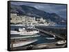 View of Harbor and Breakwater of Monte Carlo-David S. Boyer-Framed Stretched Canvas