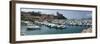 View of harbor and castle of Lerici, Liguria, Italy-null-Framed Photographic Print
