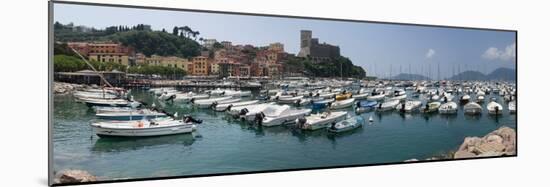 View of harbor and castle of Lerici, Liguria, Italy-null-Mounted Photographic Print