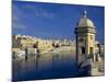 View of Harbor and Fortress Turret, Valletta, Malta-Robin Hill-Mounted Photographic Print