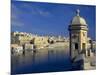 View of Harbor and Fortress Turret, Valletta, Malta-Robin Hill-Mounted Photographic Print