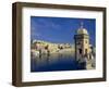 View of Harbor and Fortress Turret, Valletta, Malta-Robin Hill-Framed Photographic Print