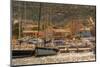 View of harbour and boats and church at Cannigione, Cannigione, Sardinia, Italy, Mediterranean-Frank Fell-Mounted Photographic Print