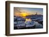 View of harbour and the old town with the Cathedral of St. Euphemia, Rovinj, Istria, Croatia-Frank Fell-Framed Photographic Print