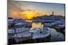 View of harbour and the old town with the Cathedral of St. Euphemia, Rovinj, Istria, Croatia-Frank Fell-Mounted Photographic Print