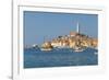 View of harbour and the old town with the Cathedral of St. Euphemia, Rovinj, Istria, Croatia-Frank Fell-Framed Photographic Print