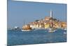 View of harbour and the old town with the Cathedral of St. Euphemia, Rovinj, Istria, Croatia-Frank Fell-Mounted Photographic Print