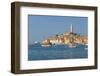 View of harbour and the old town with the Cathedral of St. Euphemia, Rovinj, Istria, Croatia-Frank Fell-Framed Photographic Print