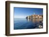 View of harbour and the old town with the Cathedral of St. Euphemia, Rovinj, Istria, Croatia-Frank Fell-Framed Photographic Print