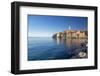 View of harbour and the old town with the Cathedral of St. Euphemia, Rovinj, Istria, Croatia-Frank Fell-Framed Photographic Print