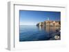 View of harbour and the old town with the Cathedral of St. Euphemia, Rovinj, Istria, Croatia-Frank Fell-Framed Photographic Print