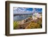 View of harbour from elevated position, Puerto del Carmen, Lanzarote, Las Palmas-Frank Fell-Framed Photographic Print