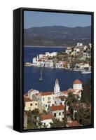 View of Harbour, Kastellorizo (Meis), Dodecanese, Greek Islands, Greece, Europe-Stuart Black-Framed Stretched Canvas