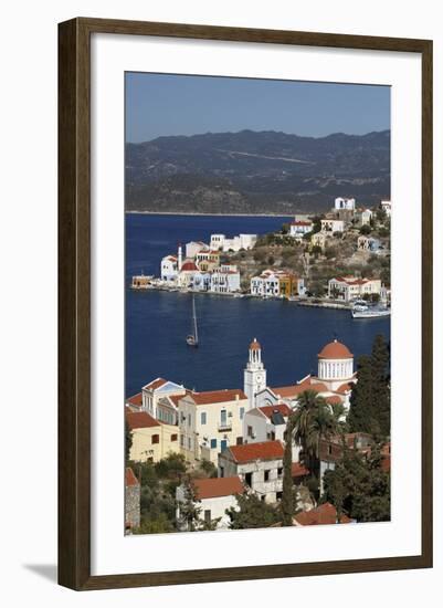 View of Harbour, Kastellorizo (Meis), Dodecanese, Greek Islands, Greece, Europe-Stuart Black-Framed Photographic Print