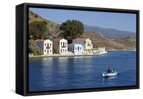 View of Harbour, Kastellorizo (Meis), Dodecanese, Greek Islands, Greece, Europe-Stuart Black-Framed Stretched Canvas