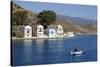 View of Harbour, Kastellorizo (Meis), Dodecanese, Greek Islands, Greece, Europe-Stuart Black-Stretched Canvas