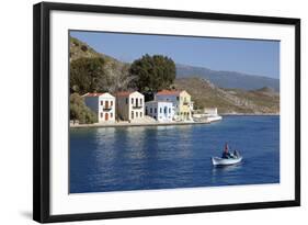 View of Harbour, Kastellorizo (Meis), Dodecanese, Greek Islands, Greece, Europe-Stuart Black-Framed Photographic Print