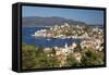 View of Harbour, Kastellorizo (Meis), Dodecanese, Greek Islands, Greece, Europe-Stuart Black-Framed Stretched Canvas