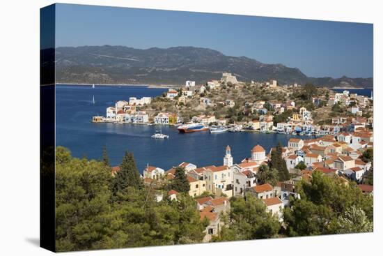 View of Harbour, Kastellorizo (Meis), Dodecanese, Greek Islands, Greece, Europe-Stuart Black-Stretched Canvas