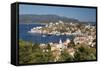 View of Harbour, Kastellorizo (Meis), Dodecanese, Greek Islands, Greece, Europe-Stuart Black-Framed Stretched Canvas