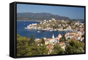 View of Harbour, Kastellorizo (Meis), Dodecanese, Greek Islands, Greece, Europe-Stuart Black-Framed Stretched Canvas