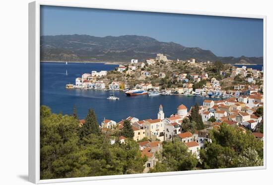 View of Harbour, Kastellorizo (Meis), Dodecanese, Greek Islands, Greece, Europe-Stuart Black-Framed Photographic Print