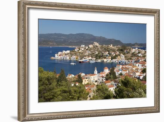 View of Harbour, Kastellorizo (Meis), Dodecanese, Greek Islands, Greece, Europe-Stuart Black-Framed Photographic Print