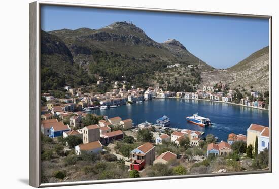 View of Harbour, Kastellorizo (Meis), Dodecanese, Greek Islands, Greece, Europe-Stuart Black-Framed Photographic Print