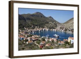 View of Harbour, Kastellorizo (Meis), Dodecanese, Greek Islands, Greece, Europe-Stuart Black-Framed Photographic Print