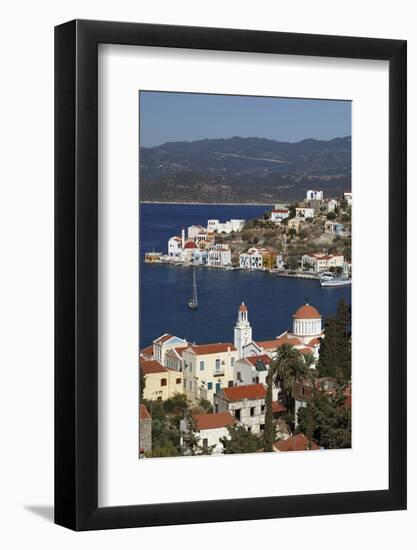 View of Harbour, Kastellorizo (Meis), Dodecanese, Greek Islands, Greece, Europe-Stuart Black-Framed Photographic Print