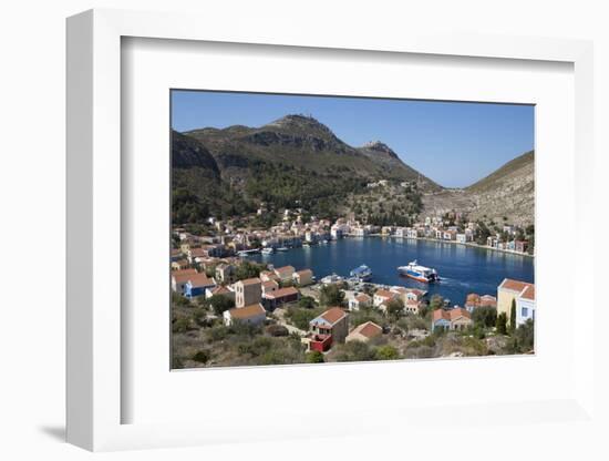 View of Harbour, Kastellorizo (Meis), Dodecanese, Greek Islands, Greece, Europe-Stuart Black-Framed Photographic Print