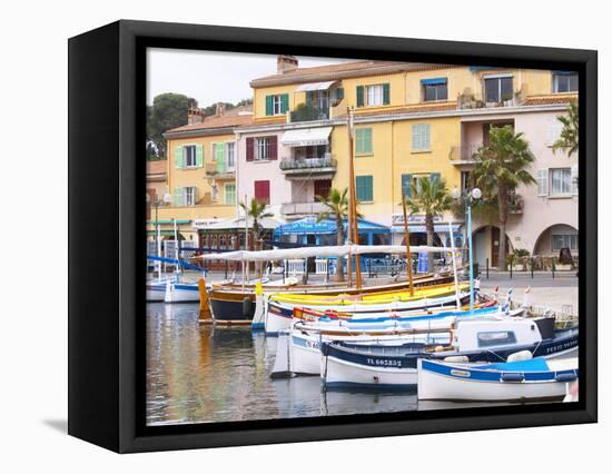 View of Harbour with Fishing and Leisure Boats, Sanary, Var, Cote d'Azur, France-Per Karlsson-Framed Stretched Canvas