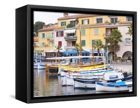 View of Harbour with Fishing and Leisure Boats, Sanary, Var, Cote d'Azur, France-Per Karlsson-Framed Stretched Canvas
