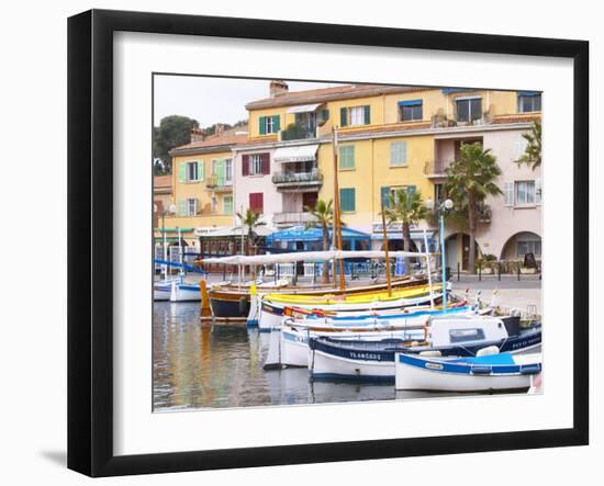 View of Harbour with Fishing and Leisure Boats, Sanary, Var, Cote d'Azur, France-Per Karlsson-Framed Premium Photographic Print