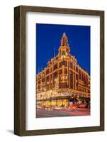 View of Harrods department store illuminated at dusk, Knightsbridge, London-Frank Fell-Framed Photographic Print