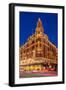 View of Harrods department store illuminated at dusk, Knightsbridge, London-Frank Fell-Framed Photographic Print