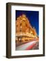 View of Harrods department store illuminated at dusk, Knightsbridge, London-Frank Fell-Framed Photographic Print