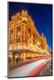 View of Harrods department store illuminated at dusk, Knightsbridge, London-Frank Fell-Mounted Photographic Print