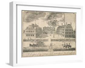 View of Harvard University before the American Revolution-null-Framed Giclee Print