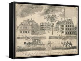 View of Harvard University before the American Revolution-null-Framed Stretched Canvas