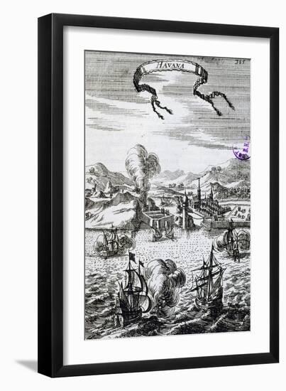 View of Havana, Cuba, Engraving from Description De L'Univers-Alain Manesson Mallet-Framed Giclee Print