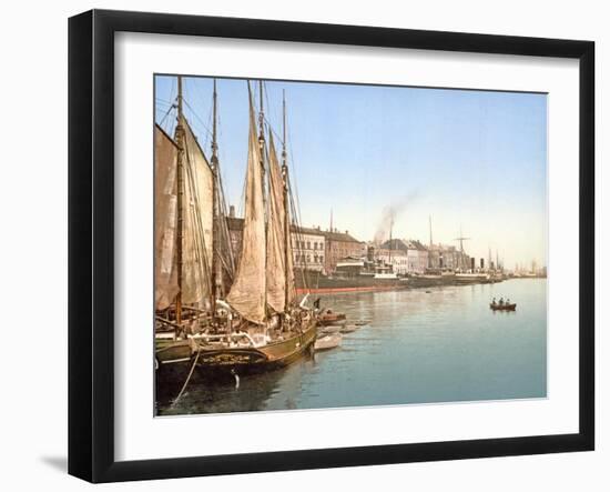 View of Havnegade, Copenhagen, Pub. 1900-null-Framed Giclee Print