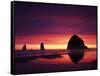 View of Haystack Rock on Cannon Beach at Sunset, Oregon, USA-Stuart Westmorland-Framed Stretched Canvas