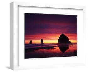 View of Haystack Rock on Cannon Beach at Sunset, Oregon, USA-Stuart Westmorland-Framed Photographic Print