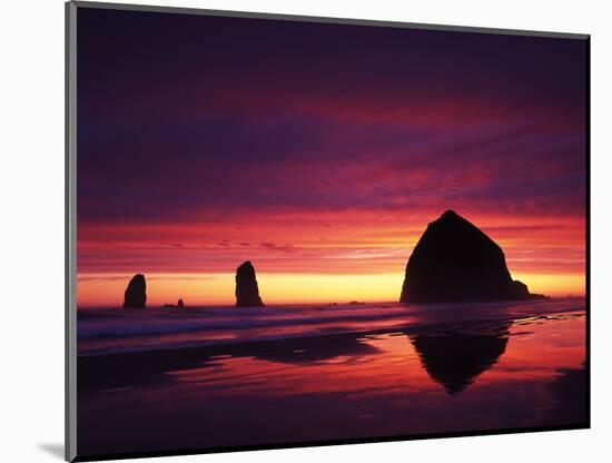 View of Haystack Rock on Cannon Beach at Sunset, Oregon, USA-Stuart Westmorland-Mounted Photographic Print