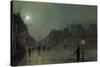 View of Heath Street by Night-Atkinson Grimshaw-Stretched Canvas