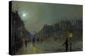 View of Heath Street by Night-Atkinson Grimshaw-Stretched Canvas