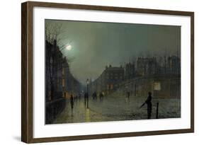 View of Heath Street by Night-Atkinson Grimshaw-Framed Giclee Print