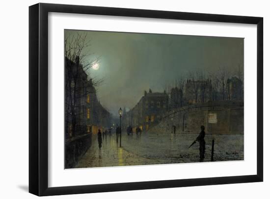 View of Heath Street by Night-Atkinson Grimshaw-Framed Giclee Print