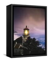 View of Heceta Head Lighthouse at Dusk, Oregon, USA-Stuart Westmorland-Framed Stretched Canvas